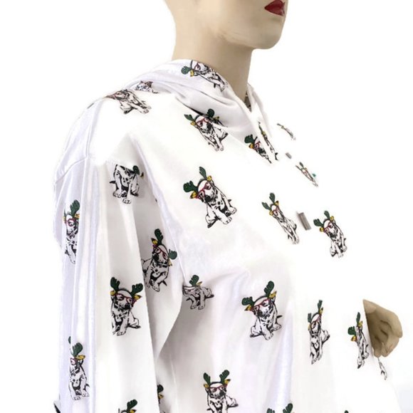 Denim and Flower Unisex Christmas Pup Long Sleeve T-shirt Hoody Size XL "EUC" - Picture 2 of 11